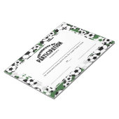 Fußball-Teilnahmebescheinigungen Notizblock (angewinkelt)