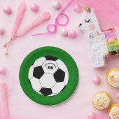 Fußball-Teller, Fußball mit Name und Nummer Pappteller (Party)