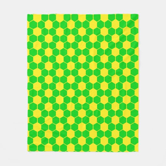 Fußball-Textur - Gelb & Grün Fleecedecke (Vorderseite)