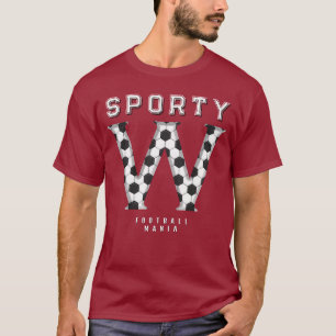 Fußball Textur Initial Sportliche Typografie T-Shirt
