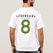 Fußball Textur Initial Sportliche Typografie T-Shirt (Rückseite)