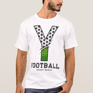 Fußball Textur Initial Sportliche Typografie T-Shirt