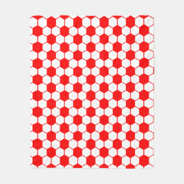 Fußball Textur - Weiß und Rot Fleecedecke