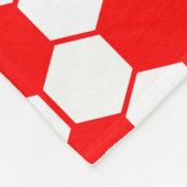 Fußball Textur - Weiß und Rot Fleecedecke (Ecke)