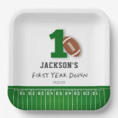 Fußball Thema 1 Jahr bis zum Geburtstag Pappteller (Vorderseite)