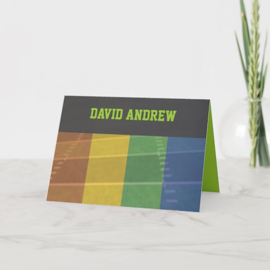 Fußball Thema Bar Bat Mitzvah Danke Karte (Vorderseite)