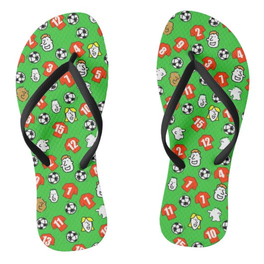 Fußball Thema Flip Flops in Ihren Club Farben Badesandalen (Fußbett)