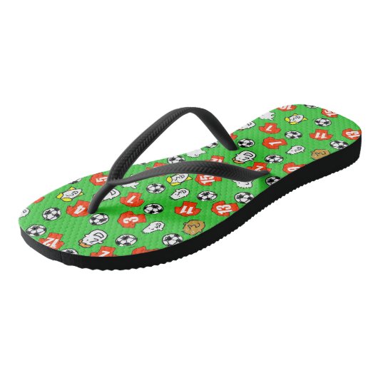 Fußball Thema Flip Flops in Ihren Club Farben Badesandalen (Schrägansicht)