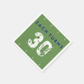 Fußball Thema Geburtstag Napkins - Grün Blau Serviette (Ecke)