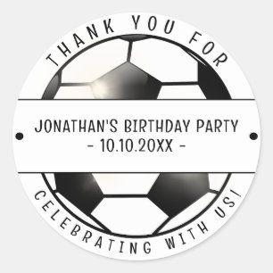 Fußball Thema Geburtstagsparty Danke Runder Aufkleber
