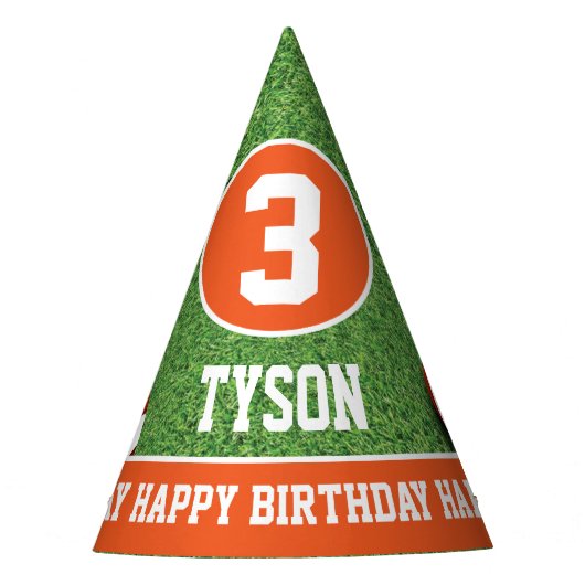 Fußball Thema Geburtstagsparty Hat Partyhütchen (Vorderseite)