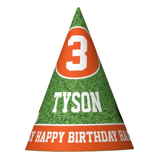 Fußball Thema Geburtstagsparty Hat Partyhütchen (Vorderseite)