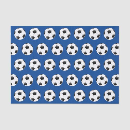 Fußball-Thema Geschenk TissueBlue Seidenpapier (Vorderseite)