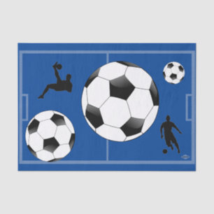 Fußball Thema Geschenkpapier Blue HAMbyWG Seidenpapier