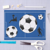 Fußball Thema Geschenkpapier Blue HAMbyWG Seidenpapier (Handwerk)