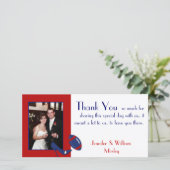 Fußball Thema Hochzeit Foto Danke Karte (Stehend Vorderseite)