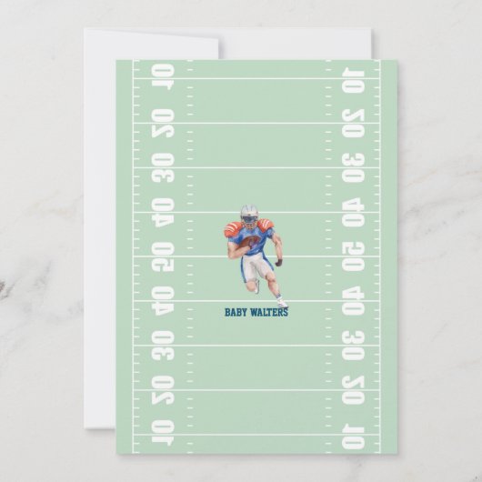 Fußball Thema Kinderdusche Einladung (Rückseite)