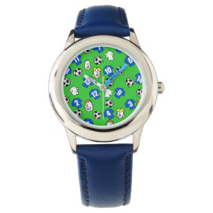 Fußball Thema mit Shirts in Blau Armbanduhr