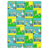 Fußball-Thema mit Spielern und Fans Klemmbrett (Rückseite)