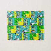 Fußball-Thema mit Spielern und Fans Puzzle (Horizontal)