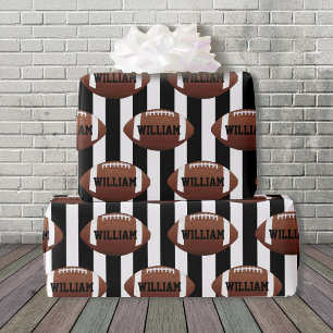 Fußball Thema Name Geburtstagsgeschenk hinzufügen Geschenkpapier