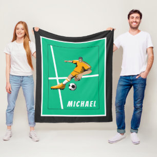 Fußball Thema Player Illustration Sportteam Grün Fleecedecke