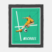 Fußball Thema Player Illustration Sportteam Grün Fleecedecke (Vorderseite)