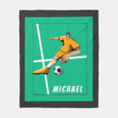 Fußball Thema Player Illustration Sportteam Grün Fleecedecke (Vorderseite)