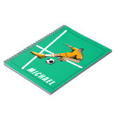 Fußball Thema Player Illustration Sportteam Grün Notizblock (Linke Seite)