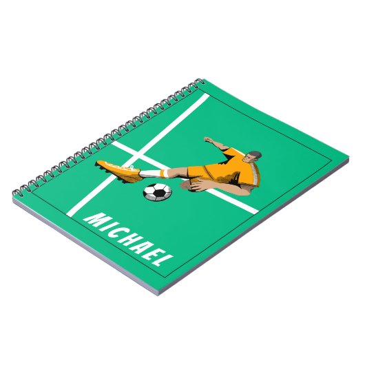 Fußball Thema Player Illustration Sportteam Grün Notizblock (Linke Seite)