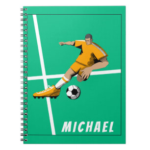 Fußball Thema Player Illustration Sportteam Grün Notizblock