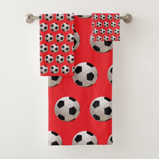 Fußball Thema Rot Badhandtuch Set (Insitu)