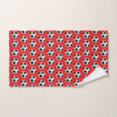 Fußball Thema Rot Badhandtuch Set (Handtuch)