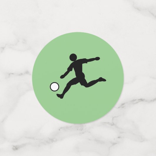 Fußball-Thema - Spielerball auf Grün Konfetti (Klein Vorderseite)