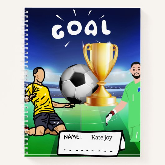 Fußball-Thema Spiral-Notebook Notizblock (Vorderseite)