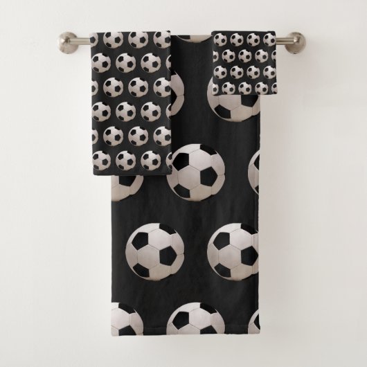 Fußball Theme Schwarz Badhandtuch Set (Insitu)