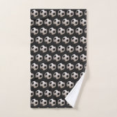 Fußball Theme Schwarz Badhandtuch Set (Handtuch)