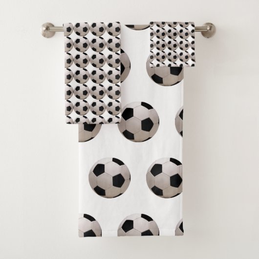 Fußball Theme Weiß Badhandtuch Set (Insitu)
