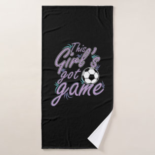 Fußball "This Girl`s got Game" Badehandtuch