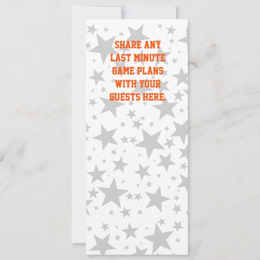 Fußball Ticket Blue & Orange Celebration Party Einladung (Rückseite)