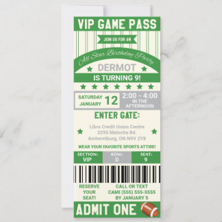 Fußball-Ticket Einladung zum Geburtstag