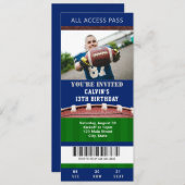 Fußball-Ticket Einladung zum Geburtstag (Vorne/Hinten)