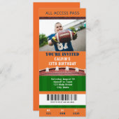Fußball-Ticket Einladung zum Geburtstag (Vorne/Hinten)