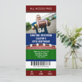 Fußball-Ticket Einladung zum Geburtstag (Stehend Vorderseite)