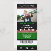 Fußball-Ticket Einladung zum Geburtstag (Vorderseite)