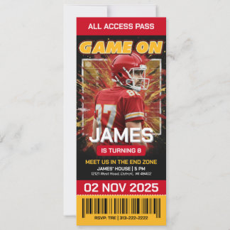 Fußball-Ticket Einladung zum Geburtstag, digital