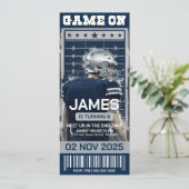 Fußball-Ticket Einladung zum Geburtstag, digital (Stehend Vorderseite)