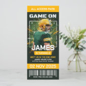 Fußball-Ticket Einladung zum Geburtstag, digital (Stehend Vorderseite)