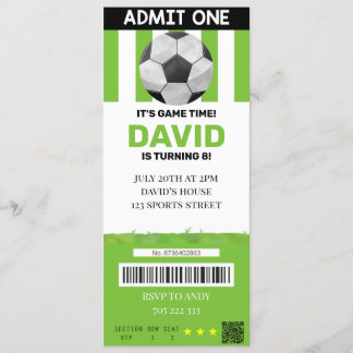 Fußball-Ticket Geburtstag Boy Sport Party Einladung