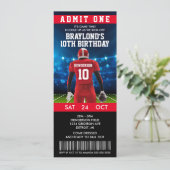 Fußball Ticket Geburtstag Einladung (Stehend Vorderseite)